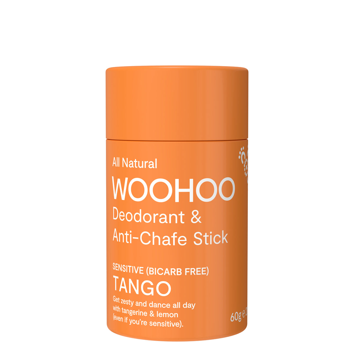 Woohoo Natural Deodorant &amp; Anti-Chafe Stick (Tango) 60g - NEW FORMULA